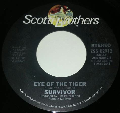 Survivor Eye Of The Tiger 1982 Terre Haute Pressing Vinyl Discogs