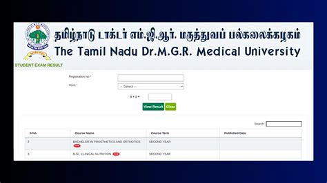 Dr M G R Medical University Releases Results For