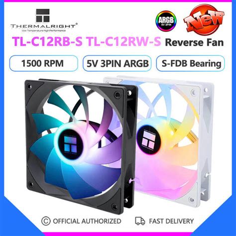 Thermalright TL C12RB S V2 TL C12RW S V2 Case Fan Reverse Cooling Fan