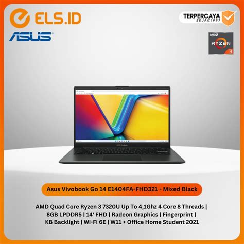 Jual Asus Vivobook Go E Fa Fhd Mixed Black Ryzen U