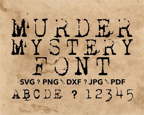 Murder Mystery Font Svg Murder Mystery Font Cricut File Etsy