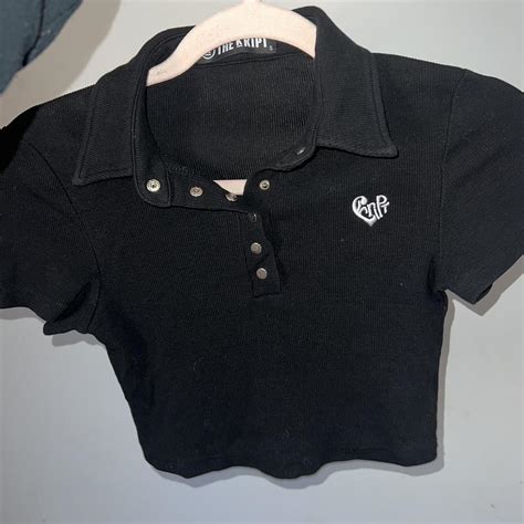 The Kript Ribbed Polo Top New Size S Depop