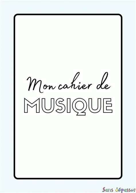 ça peut Autorisation Qui page de garde musique a imprimer Au nom