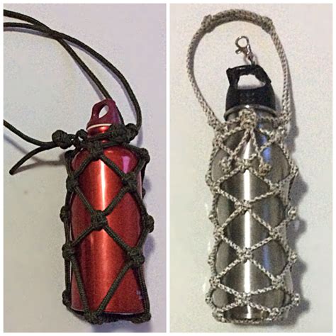 Paracord Water Bottle Wrap With Diamond Design And A Adjustable Leash