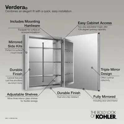 Verdera In W X In H Recessed Medicine Cabinet In Anodized