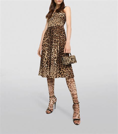 Dolce And Gabbana Silk Leopard Print Midi Dress Harrods Us