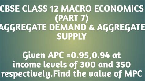 Cbse Class 12 Economics Macroeconomics Aggregate Demand