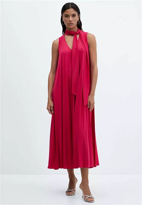 Buy Mango Pleated Midi Dress Online Zalora Malaysia