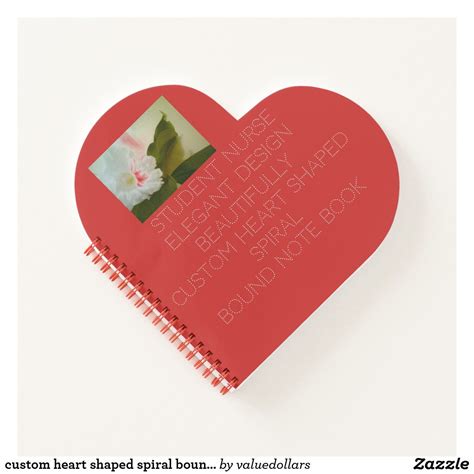 Custom Heart Shaped Spiral Bound Notebook Spiral Bound