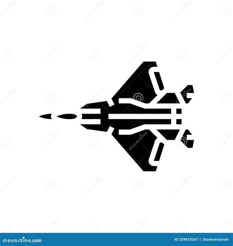 Fighter Jet Airplane Aircraft Glyph Icon Vector Illustration Stock