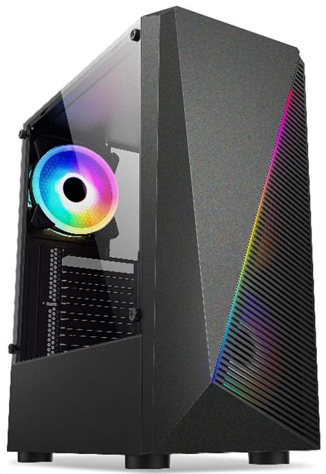 GABINETE GAMER MAXXTRO 1802 RGB MID TOWER LATERAL VIDRO TEMP S FAN