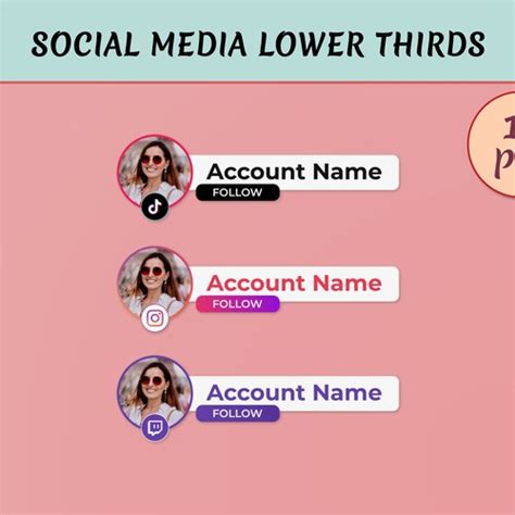 Custom Social Media Lower Thirds For Twitch Overlays Animated Etsy