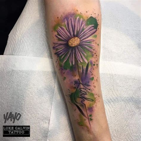 Large Purple Aster Flower Tattoo Aster Tattoo, Violet Flower Tattoos ...