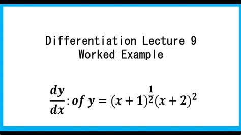 Differentiation Product Rule Worked Example 9 Youtube