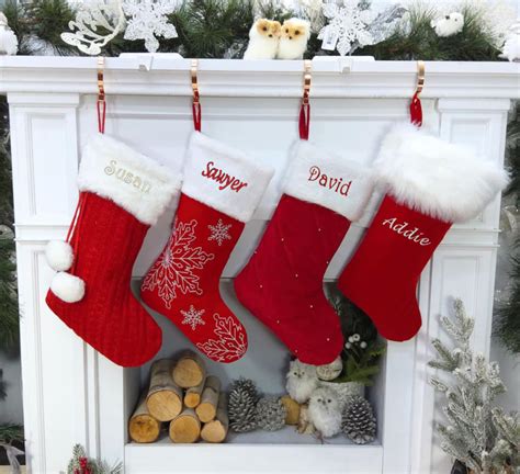 Traditional Red With Faux Fur Christmas Stockings Personalized Etsy