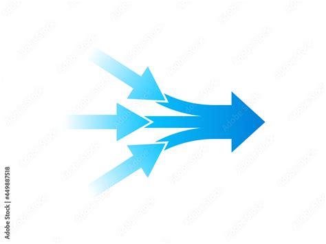 Three Arrow Converging Icon Clipart Image Isolated On White Background