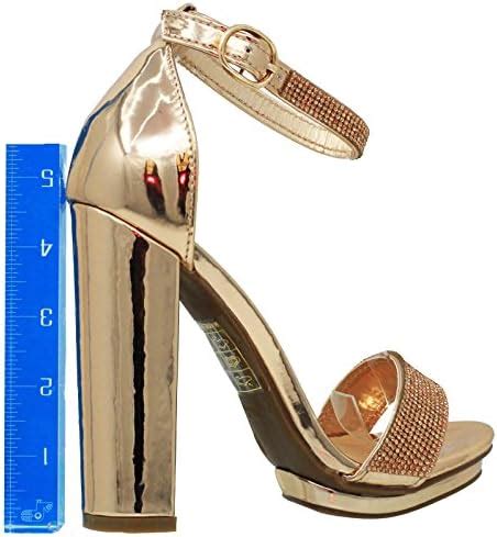 Amazon MVE Shoes Women S Open Toe Ankle Strap Shiny Heeled