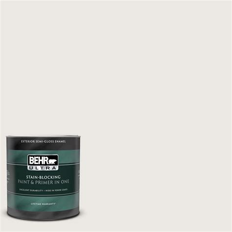 BEHR ULTRA 1 Qt MQ3 32 Cameo White Semi Gloss Enamel Exterior Paint