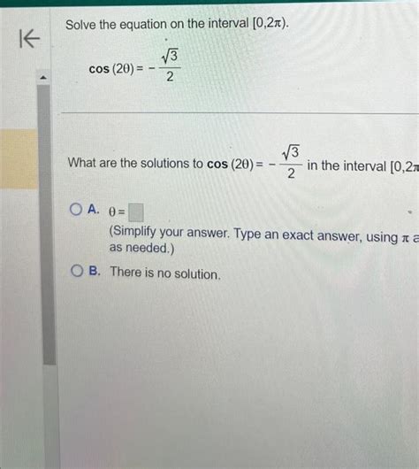 Solved K Solve The Equation On The Interval 0 2 3 2 Cos Chegg