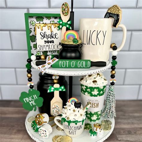 St Patricks Day Tiered Tray Decor Etsy