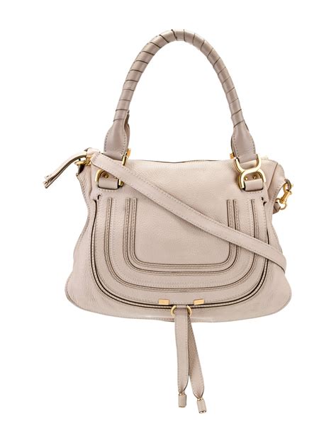 Chloé Leather Marcie Shoulder Bag Neutrals Shoulder Bags Handbags