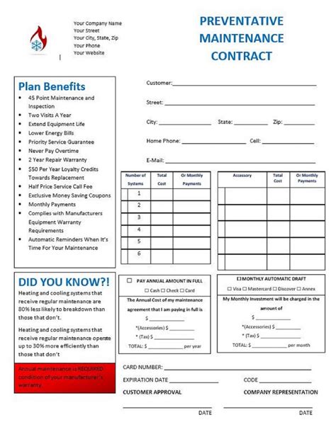 Free Hvac Maintenance Contract Template