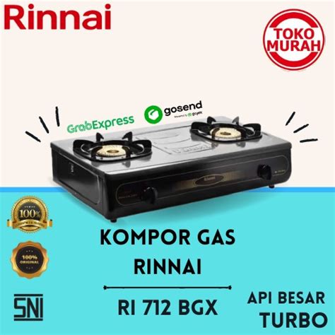 Jual Kompor Gas 2 Tungku RINNAI RI 712 BGX Tornado Turbo Low Pressure