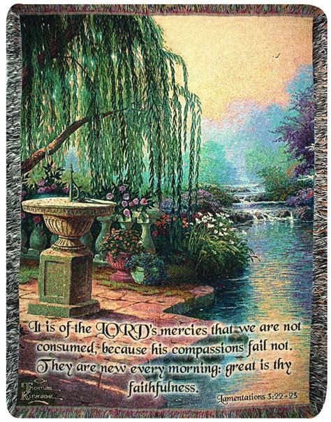 Manual Thomas Kinkade 50 Inch Tapestry Throw With Verse Hour Of Prayer