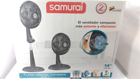 Ventilador Turbo Silence Samurai 14 PuLG 2en1 Mesa Pedestal 165