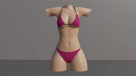 3D Model Bikini Top And Bottom VR AR Low Poly CGTrader