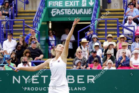 KAROLINA PLISKOVA CZE VS ELISE MERTENS Editorial Stock Photo Stock