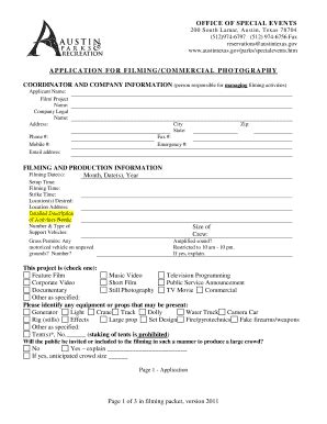 Fillable Online Austintexas Filming Request And Indemnification Form