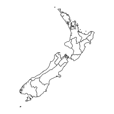 New Zealand Map With Administrative Divisions Vector Illustration