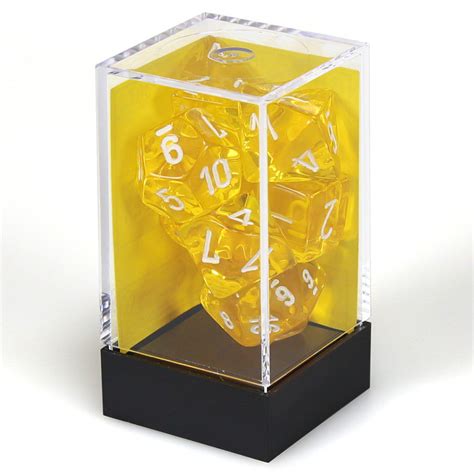 Dice Set - 4-20 - Translucent Yellow w/White - Mind Games