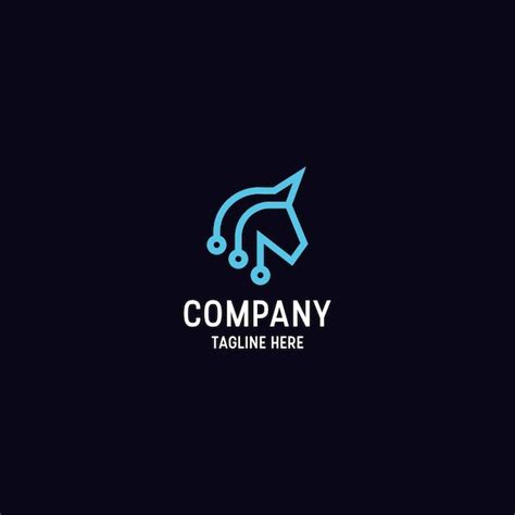 Premium Vector Horse Tech Logo Icon Design Template Vector