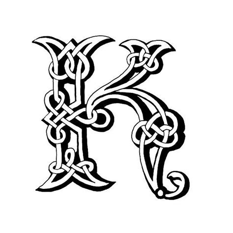 Keltische Buchstabe K Vektorgrafik Celtic Alphabet Celtic Fonts