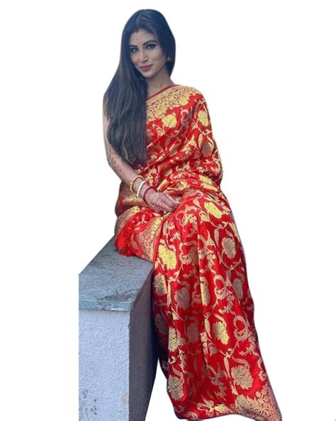 Wedding Wear Red Jacquard Silk Saree 2556s4010 5 5 M Separate Blouse