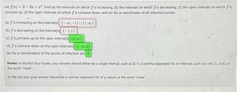 Solved Let F X 23x X3 Find A The Intervals On Which F Chegg