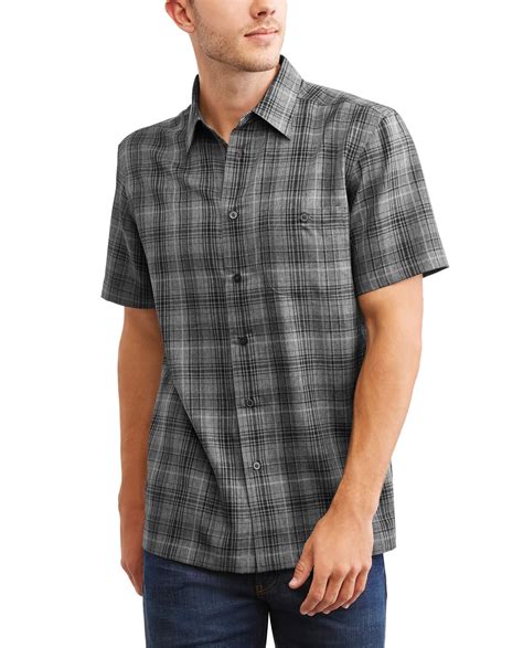 GEORGE George Men S And Big Men S Short Sleeve Microfiber Shirt Up