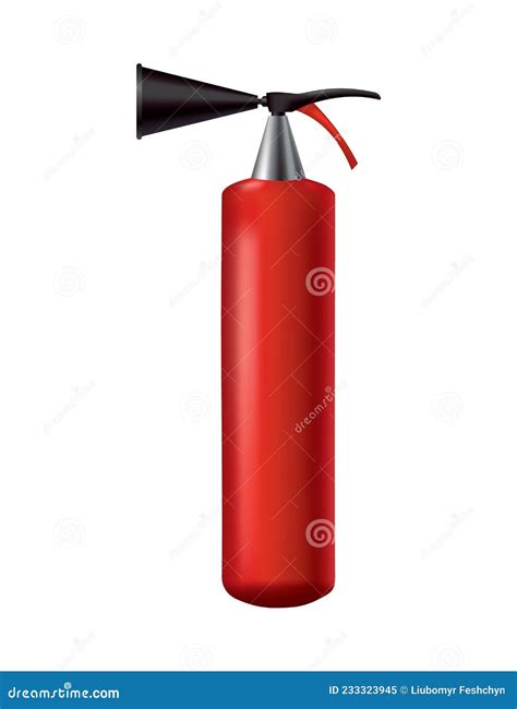 Red Fire Extinguisher Isolated Portable Fire Fighting Unit Firefighter Tool For Flame Fighting