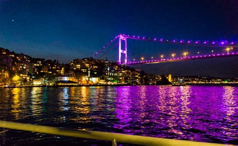 Beautiful Istanbul Turkey At Night By Boat And Rooftop Around The