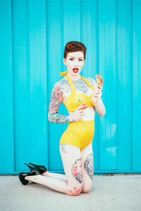 Yellow And White Polka Dot High Waist Bikini Red Dolly Swimwear