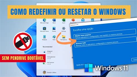 Como Restaurar Redefinir Ou Resetar O Windows Youtube