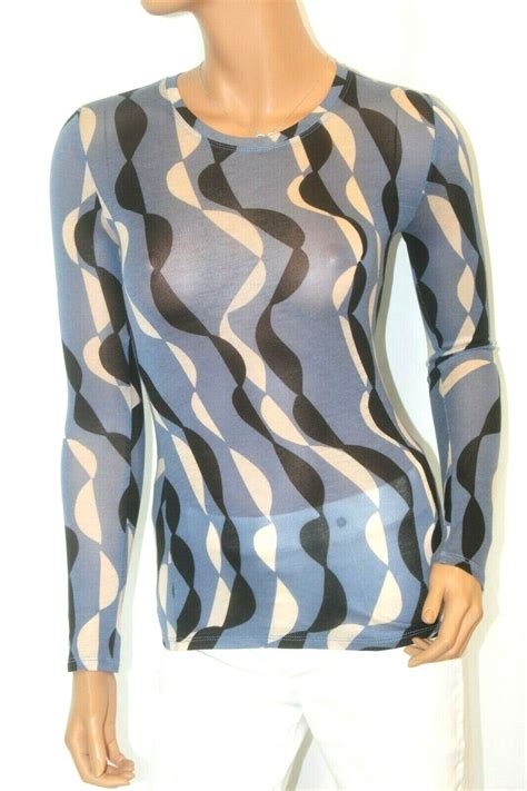 Nwt 88 Bcbg Agda Sexy Blueblackwhite Stretch Knit Top Long Sleeve Sz Xxs Ebay