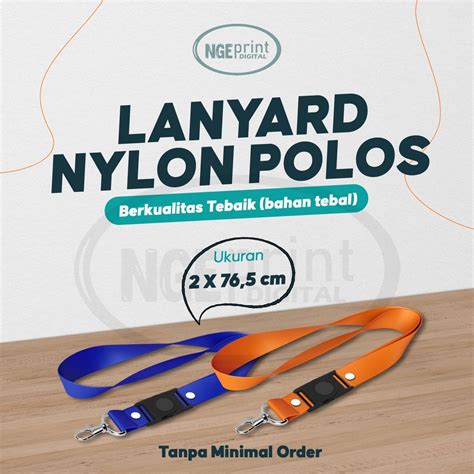 Jual BISA SATUAN Lanyard Nilon 2 Cm Polos Tali ID Card Nilon 2 Cm