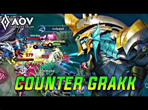 Aov Kill Groth Gameplay Counter Grakk Arena Of Valor Youtube