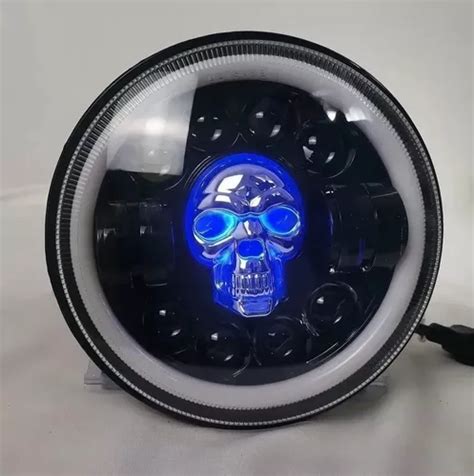 Faro Redondo 7 Pulgadas Con Calavera Para Jeep Bocho Moto