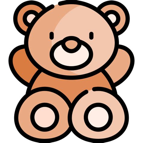 Icono De Oso De Peluche Kawaii Lineal Color