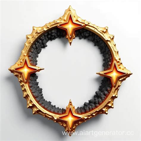 Golden Vintage 3d Lava Frame On White Background Ai Art Generator