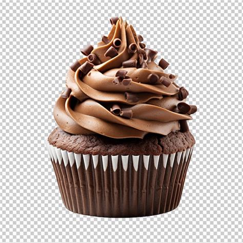 Premium PSD Chocolate Cupcake Isolated On Transparent Background